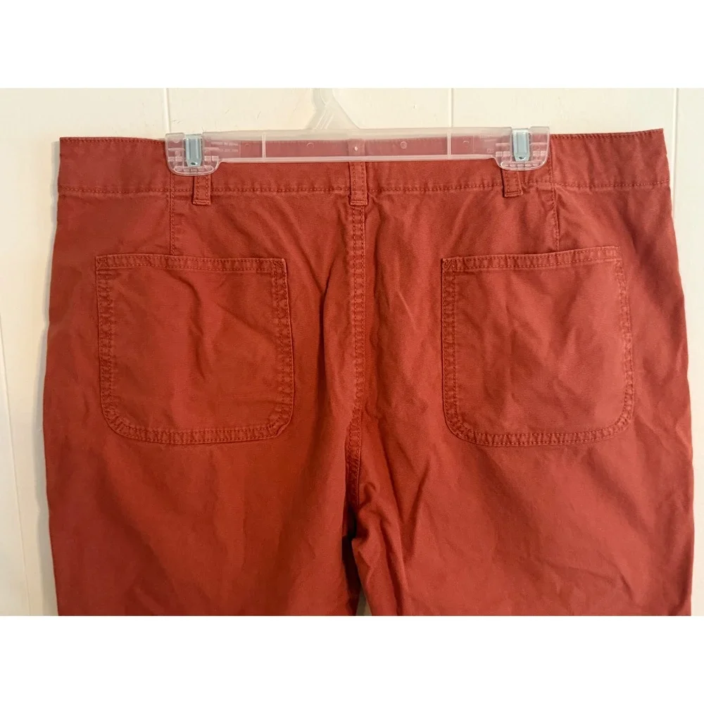 Mutual Weave Chino Shorts Mens 36 Rust Orange Cotton‎ Stretch Flat Front Casual
